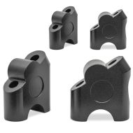 2x styrerør Tourtecs 30mm aluminium egnet for styre med Ø 22mm 7/8" svart økonomisett