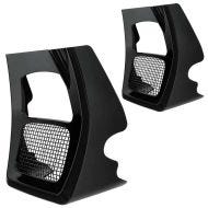 2x frontspoiler egnet for Harley Davidson oljekjølerdeksel Craftride OV2 svart sparesett