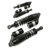 2x motorsykkel støtdempere bak 320 mm fjærbenspar universal Zaddox RS2 svart sparesett