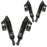 2x motorsykkel støtdempere bak 340 mm fjærbenspar universal Zaddox RS2 svart sparesett