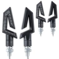 2x LED-indikatorer motorsykkel Lumitecs KP36 E-merke 2 deler front-bak sparesett