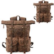 2x motorsykkelryggsekk canvas Craftride RG7 vintage motorsykkelveske 25L retro brun sparesett
