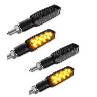 2x LED-indikatorer motorsykkel Lumitecs TX10 E-mark 2 deler front-bak svart tonet økonomisett