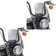 2x frontrute egnet for Chopper og Cruiser Universal Craftride FB2 frontrute røykgrå sparesett