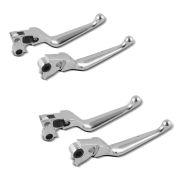 2x bremsespak og clutchspaksett Grep egnet for Harley Davidson Dyna Sportster Softail Touring 96- krom Craftride økonomisett