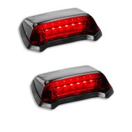 2x motorsykkel LED-skjerm baklys med bremselys og kontinuerlig lys Lumitecs TX45 med E-merke rødt sparesett