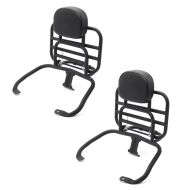 2x bagasjehylle med sammenleggbar rygg som passer til Vespa GTS 300 / 250 / 125 08-20 Craftride svart økonomisett