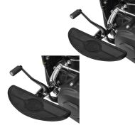 2x universelle løpebrett foran fotstøtter driver egnet for cruiser og chopper Craftride FT4 svart økonomisett