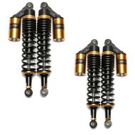 2x motorsykkel støtdempere bak 380 mm fjærbenspar universal Zaddox RS2 svart-gull sparesett
