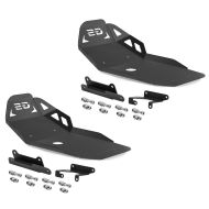 2x motorbeskyttelse egnet for BMW F 850 GS / F 750 GS 18-20 Motoguard svart aluminium front spoiler undervogn beskyttelse sparesett
