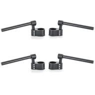 2x clip-on styre motorsykkel Zaddox Clip On Vario med variabel høyde egnet for 51 mm gaffel aluminium svart økonomi sett