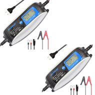 2x batterilader motorsykkel helautomatisk 6V 12V 4A lader motorsykkelbatteri Lumitecs ST3 økonomisett