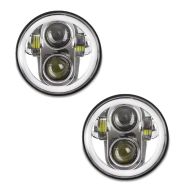 2x LED frontlykter 5,75 tommer egnet for Harley Davidson frontlykter krom Craftride M18 sparesett