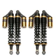 2x motorsykkel støtdempere bak 400 mm fjærbenspar universal Zaddox RS2 svart-gull sparesett