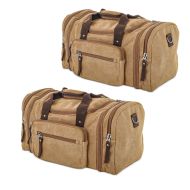 2x motorsykkel hale bag Craftride RT4 reiseveske canvas 35 liter brun økonomi sett