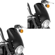 2x frontrute egnet for Chopper og Cruiser Universal Craftride FB2 frontrute svart økonomisett