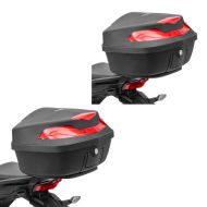 2x motorsykkel toppkoffert Bagtecs KMBR universal 48 liter rød økonomisett