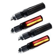 2x LED-blinkmotorsykkel Lumitecs TX5 svart tonet med E-merke og bremse- og baklys økonomisett