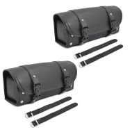 2x motorsykkel verktøyrull egnet for Chopper Retro Scrambler verktøyveske Craftride RB2 svart økonomisett