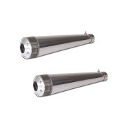 2x Craftride Exhaust Boost Motorsykkel Bakre Lyddemper Cafe Racer Scrambler Custom Bike Rustfritt stål Økonomisett
