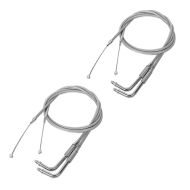 2x gasskabel 100cm egnet for Harley Davidson Road King 1996-2007 rustfritt stål/nylon Craftride sparesett