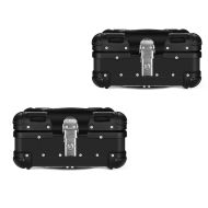 2x motorsykkel aluminium toppkoffert Bagtecs XS22 aluminium universal 22 liter svart sparesett