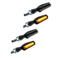2x LED-indikatorer motorsykkel Lumitecs TX15 E-mark 2 deler front-bak svart tonet økonomi sett