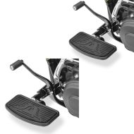 2x universelle løpebrett foran fotstøtter driver egnet for cruiser og chopper Craftride FH1 svart økonomisett