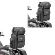 2x vanntett motorsykkel sissy bar bag Craftride WPL halebag med bagasjerull i svart økonomisett