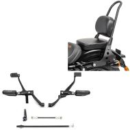 Sett: Motorsykkel fremre fotstøttesystem egnet for Harley Davidson Sportster 14-20 Craftride i svart + Sissy bar egnet for Harley Davidson Sportster 04-20 Craftride Fast Rider-M svart