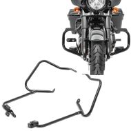 Sett: Crash bar egnet for Harley Davidson Touring 09-24 Craftride Mustache svart + bagasjeholder egnet for Harley Davidson Touring 14-24 med beskyttelsesstang svart Craftride
