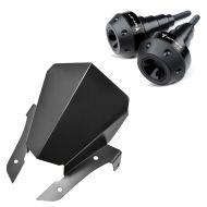 Sett: kollisjonsputer egnet for Yamaha MT-07 / Tracer 700 13-19 kollisjonsputer Motoguard SC2 svart + frontrute egnet for Yamaha MT-07 13-17 frontrute aluminium Airad CW15 svart