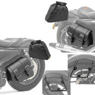 Sett: Sadelveskeholdersett som passer for Honda Rebel 500 CMX 17-24 salveskeavstandsstykker (par) Craftride + motorsykkelseter Craftride Montana 8L par hver høyre og venstre i svart