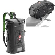 Sett: Ryggsekk Bagtecs HX5 bag for fritid og reise 45L vanntett + motorsykkel ryggsekk halebag med rullelukking vanntett Bagtecs Drybag WPX