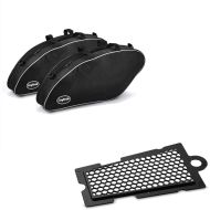 Sett: innervesker til Harley Davidson Sport Glide 18-24 Crafride vesker + radiatordeksel som passer til Harley Davidson Softail 18-24 radiatorgrill Craftride CM svart