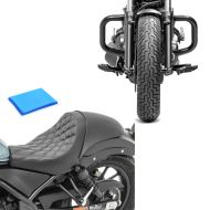 Sett: Crash bar egnet for Honda Rebel 500 CMX 17-24 motor crash bar Craftride med solo sete gel RS2G solo sete