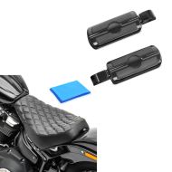 Sett: Pillion fotstøtter egnet for Harley Davidson Softail 18-24 Craftride SF6 svart + Solo sete gel egnet for Harley Davidson Softail Street Bob / Standard 18-24 sete DS4