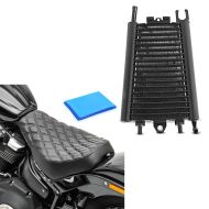 Sett: Oljekjøler egnet for Harley Davidson Softail 18-24 Radiatorkjøler Zaddox svart + Solo sete gel egnet for Harley Davidson Softail Street Bob / Standard 18-24 seter DS4