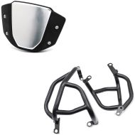 Sett: frontrute i aluminium egnet for Honda CB 650 R 19-24 frontrute Airad CW14 sw med kollisjonsstang CL8