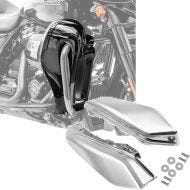 Sett: benskjold egnet for Harley Davidson Touring-modeller 17-24 Craftride ventilert svart + mellomramme vindavviser egnet for Harley Davidson Touring 09-24 varmebeskyttelse Craftride WA3 krom