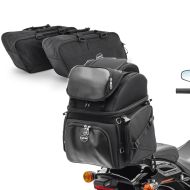 Sett: innervesker som passer for Harley Davidson Touring 94-24 Craftride BG1 par + halebag - sissy bar bag for chopper og cruiser Craftride M55