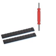 Sett: balanserende vekter limvekter 2 stk 12x5g + ventil skrutrekker ventildriver
