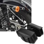 Sett: Sadelveskeholder krom + salveskedeksel som passer til Chopper Cruiser Retro VH5
