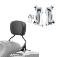 Sett: Sissy bar egnet for Harley Davidson Touring 09-22 + 4-punkts monteringssett krom