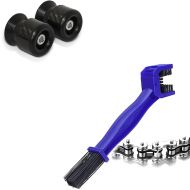 Sett: Racing adapter Bobbins M6-8 karbon + rensebørste motorsykkelkjede blå