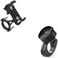 Sett: Smarttelefonholder SH5 egnet for styremobilholder aluminiumsholder + styreklokke analog klokke LK1
