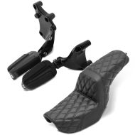 Sett: Pillion fotstøtter egnet for Harley Davidson Sportster 14-19 + holder + dobbel sete duo sete SP4
