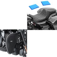 Sett: sprutbeskyttelse + gel sete som passer for Harley Davidson Touring 08-24 FW6 dobbeltsete