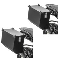 2x motorsykkel aluminium kofferter Bagtecs Atlas 41Ltr aluminium side kofferter svart økonomi sett