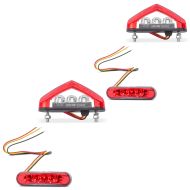 2x motorsykkel LED-baklykt med bremselys og kontinuerlig lys Lumitecs TX44 med E-merke økonomisett